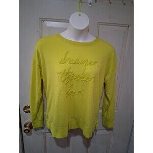 Chartreuse Inspirational Womens Top, Sz L